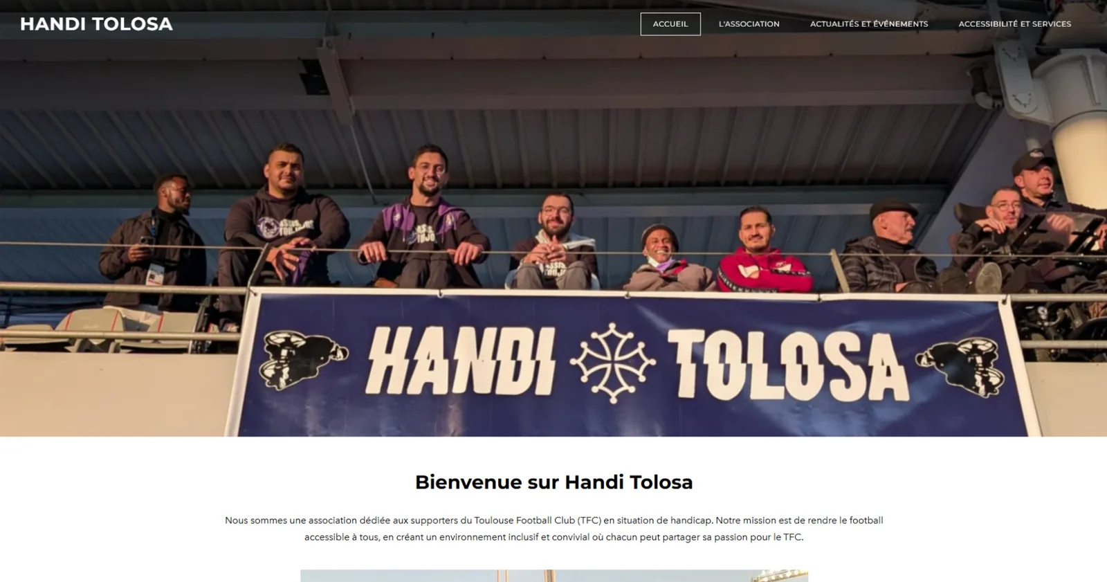 Page d’accueil du prototype web de Handi Tolosa